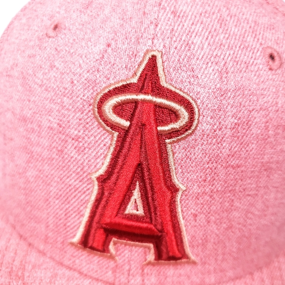 New Era 59Fifty Los Angeles Angels Classic Fitted Hat Red Heather Size 7 1/8 - Picture 9 of 15
